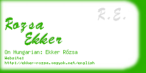 rozsa ekker business card